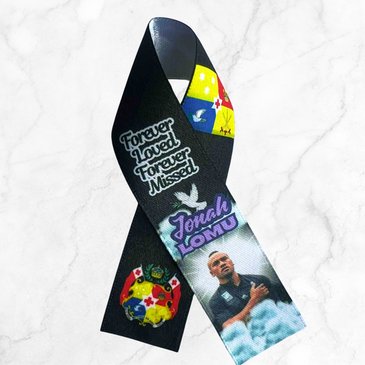 Personalised Memorial Ribbon β Custom Tribute Keepsake Lomu Black
