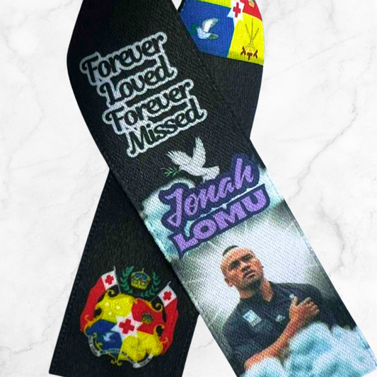 Personalised Memorial Ribbon β Custom Tribute Keepsake Lomu Black