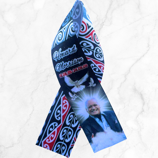 Personalised Memorial Ribbon β Custom Tribute Keepsake Howard Maori Inspired Black