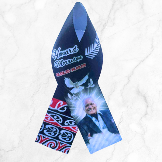 Personalised Memorial Ribbon β Custom Tribute Keepsake Howard Maori inspired Fern