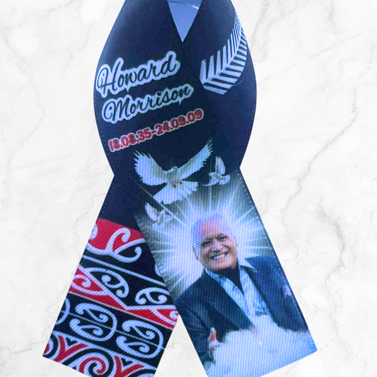 Personalised Memorial Ribbon β Custom Tribute Keepsake Howard Maori inspired Fern