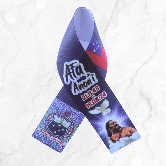 Personalised Memorial Ribbon β Custom Tribute Keepsake Afa navy poly inspired crest