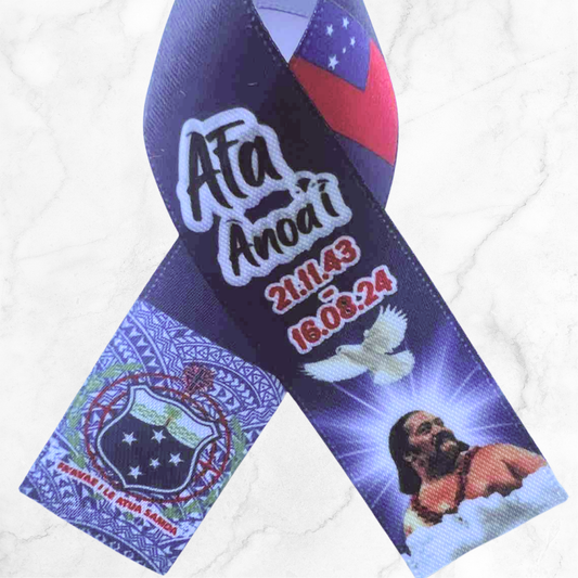 Personalised Memorial Ribbon β Custom Tribute Keepsake Afa navy poly inspired crest