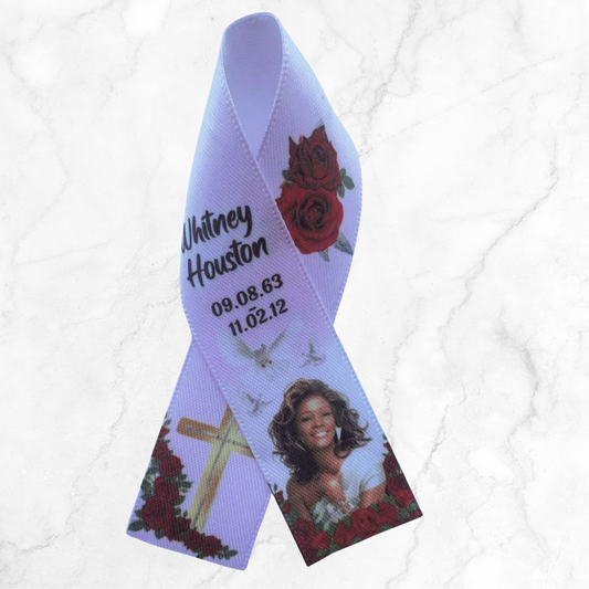 Personalised Memorial Ribbon β Custom Tribute Keepsake Whitney pink red roses