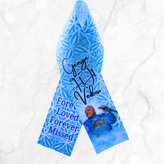 Personalised Memorial Ribbon β Custom Tribute Keepsake F1J1 Blue pattern