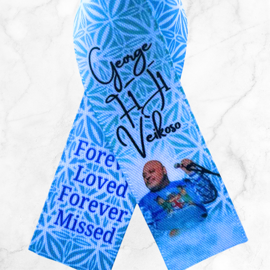 Personalised Memorial Ribbon β Custom Tribute Keepsake F1J1 Blue pattern