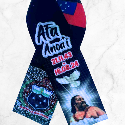 Personalised Memorial Ribbon β Custom Tribute Keepsake Afa Black pattern crest