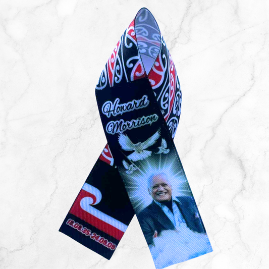 Personalised Memorial Ribbon β Custom Tribute Keepsake Howard Maori Flag