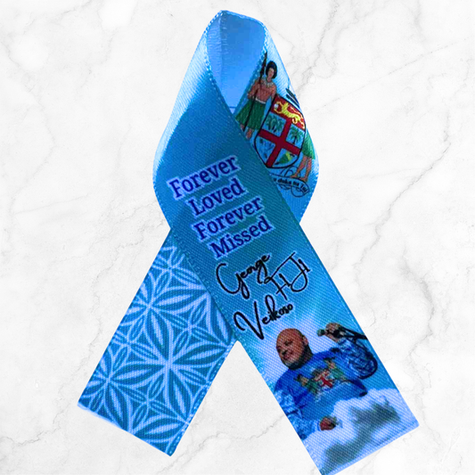 Personalised Memorial Ribbon β Custom Tribute Keepsake F1J1 Blue pattern + crest