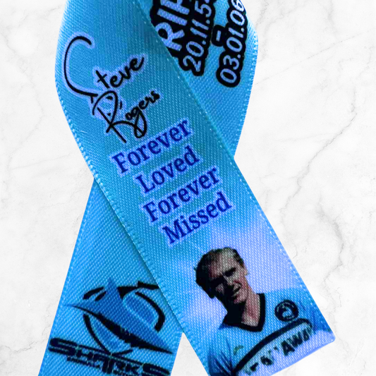 Personalised Memorial Ribbon β Custom Tribute Keepsake NRL Sharks (customise to any sports team)