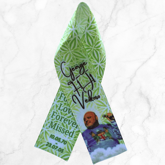 Personalised Memorial Ribbon β Custom Tribute Keepsake F1J1 Green pattern