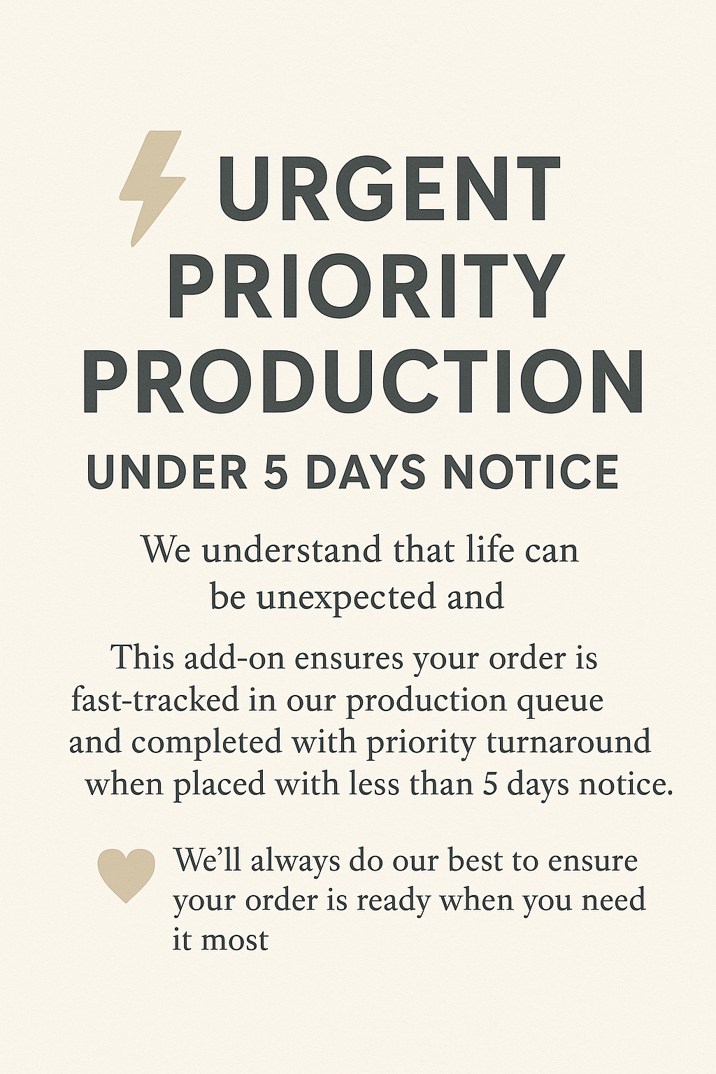 Express Upgrade for Urgent Orders – Under 5 Days