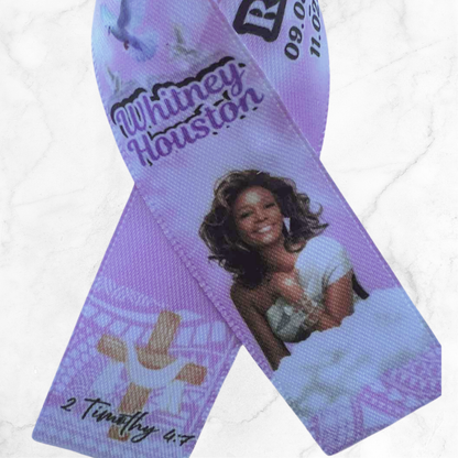 Personalised Memorial Ribbon – Custom Tribute Keepsake Whitney poly inspired + cross