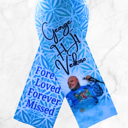 Personalised Memorial Ribbon – Custom Tribute Keepsake F1J1 Blue pattern