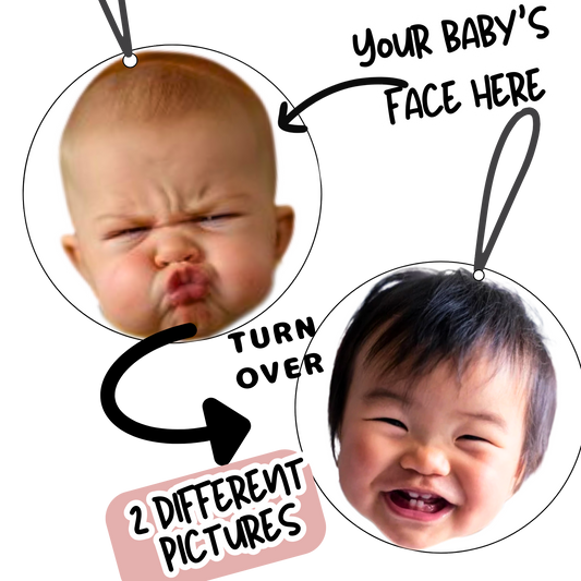Double-Sided Sibling Custom novelty Car Air Freshener – Two Photos in One