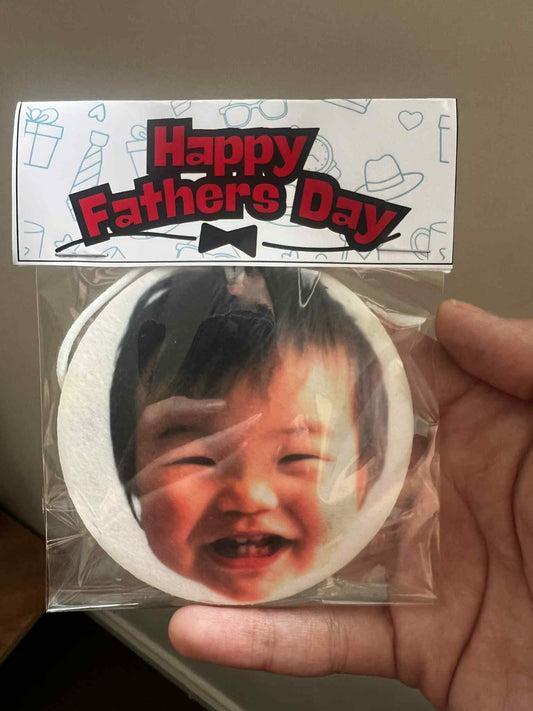 Custom Baby Head Car Air Freshener – Double sided one picture Novelty Photo Gift